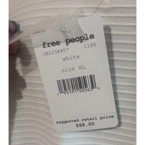 Free People We the Free DALLAS CROP HENLEY TOP IN WHITE Womens Top Size XL - Picture 5 of 10